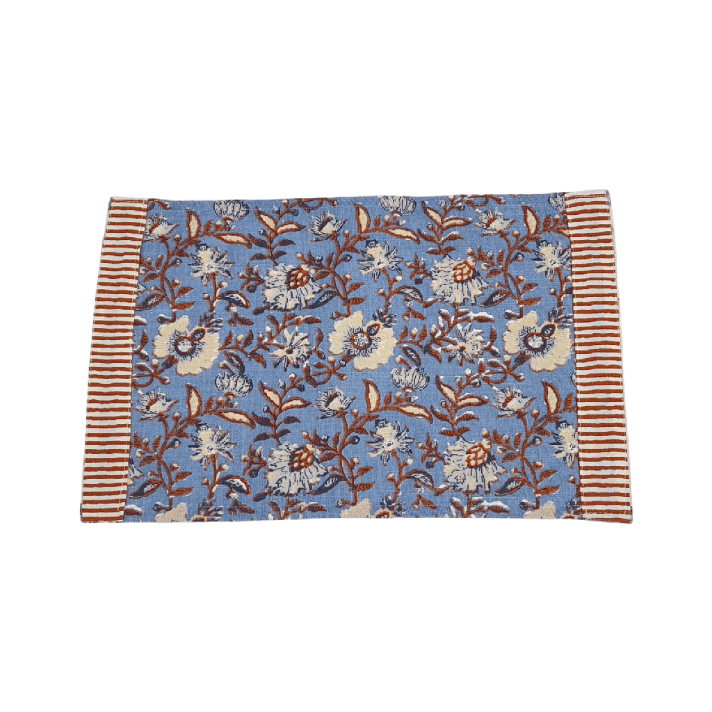 Individual flower print azul 33x45cm
