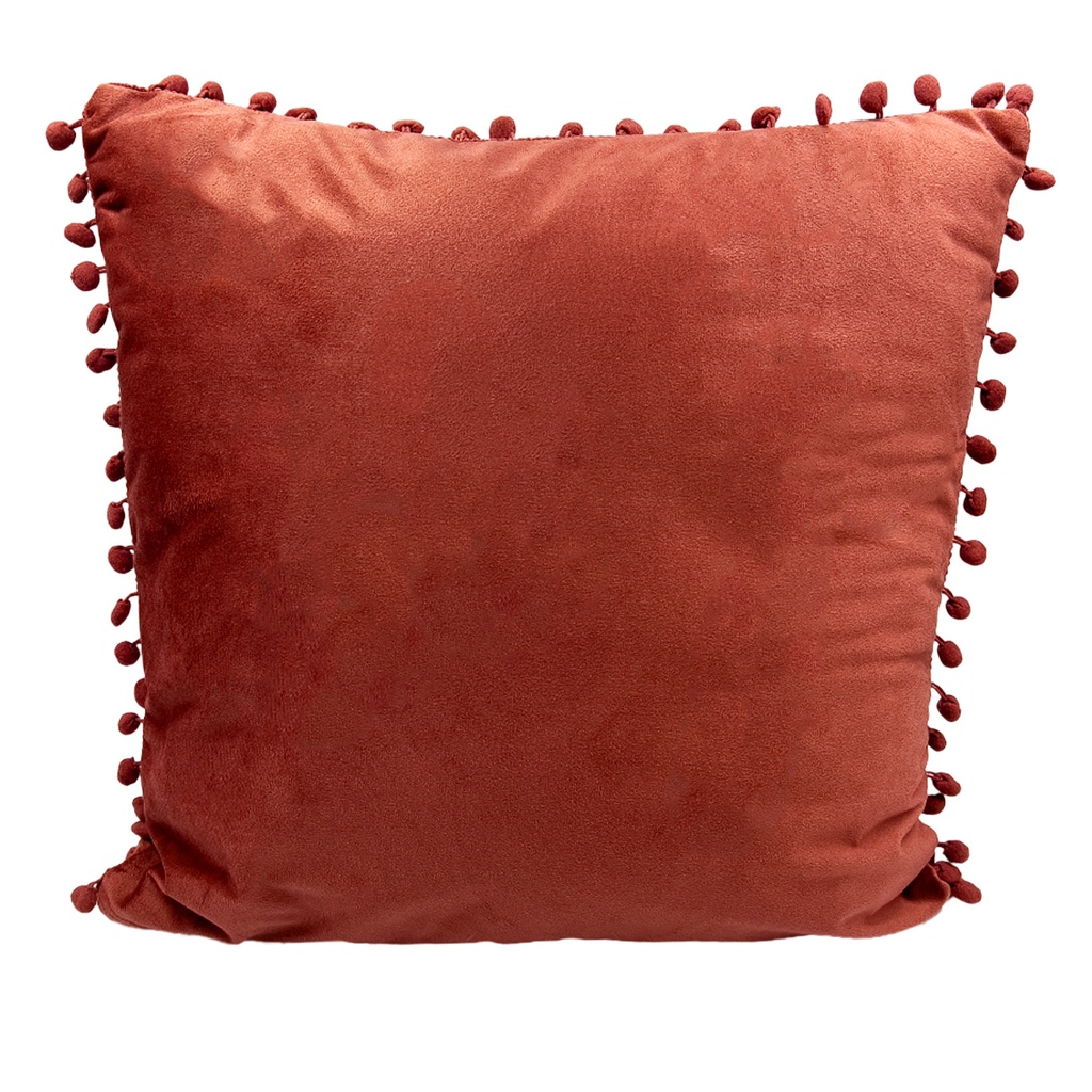 Cojín pompom ciruela 45x45cm