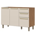 Base cocina Requinte 3 puertas 2 cajones 120cm