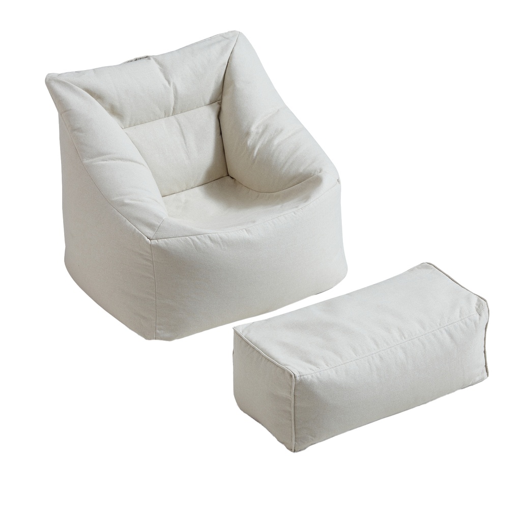Pouf Evan blanco + ottoman