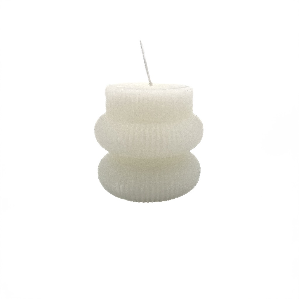 Vela cilindro ondas  blanco 7cm