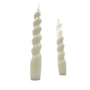 Velas torcidas blanco 18cm set de 2