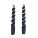 Velas torcidas negro 18cm set de 2