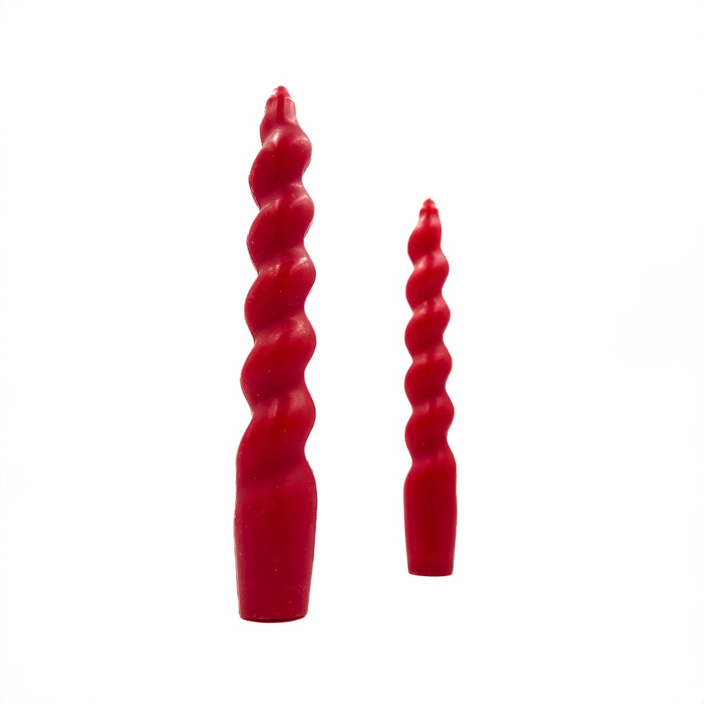 Vela larga ranurada 18cm rojo set 2 