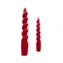 Vela larga ranurada 18cm rojo set 2 