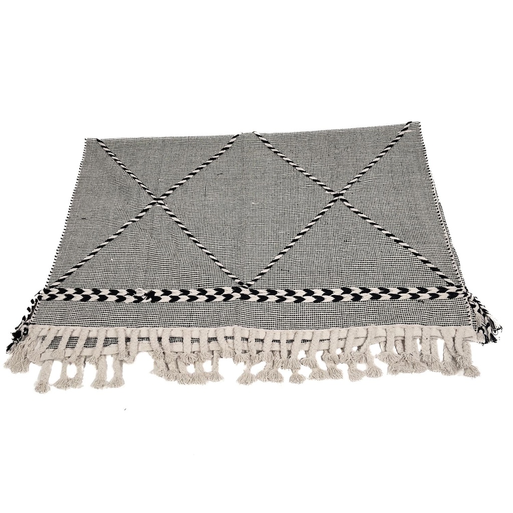 Alfombra Boho rombos BN 200x300cm