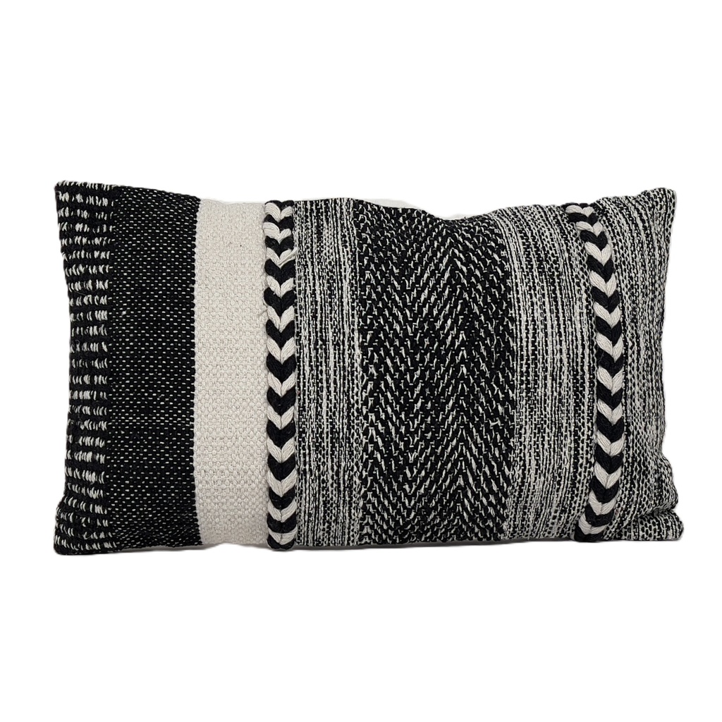Cojín Boho líneas BN 30x50cm