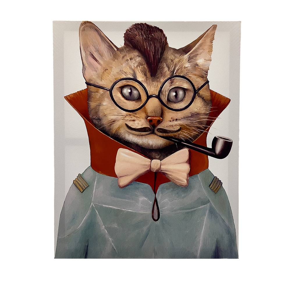 Canvas gato pipa 30x40cm