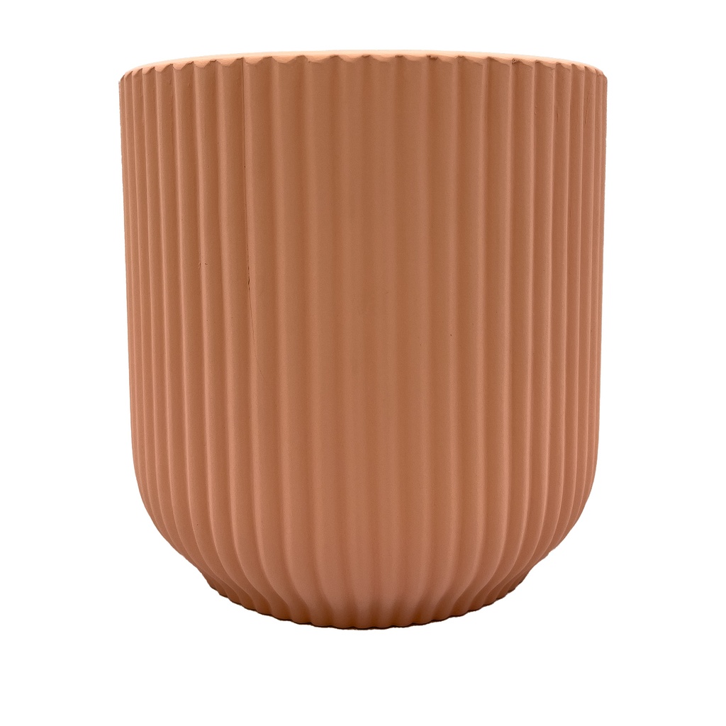 Macetero ranurado rosa pálido 14cm