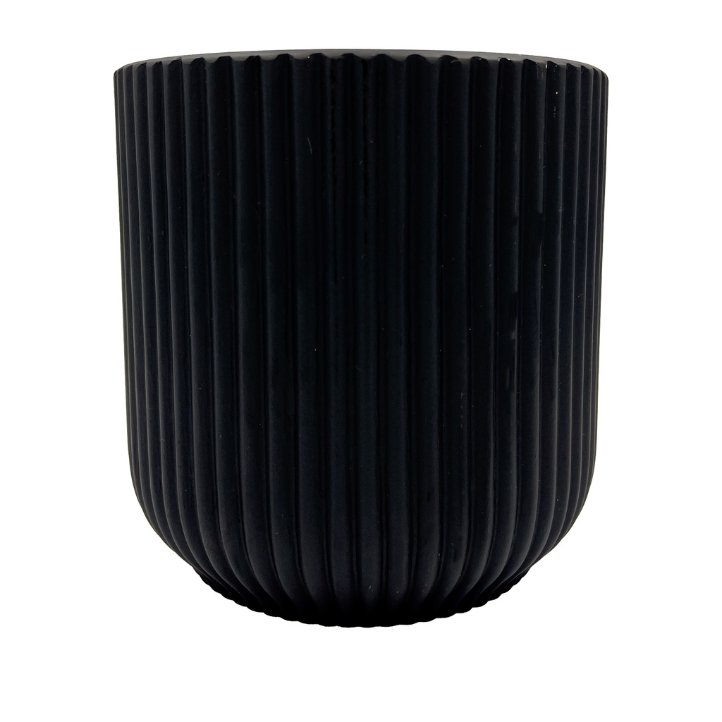 Macetero ranurado negro 14cm