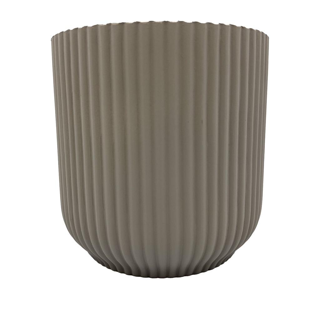 Macetero ranurado gris 14cm