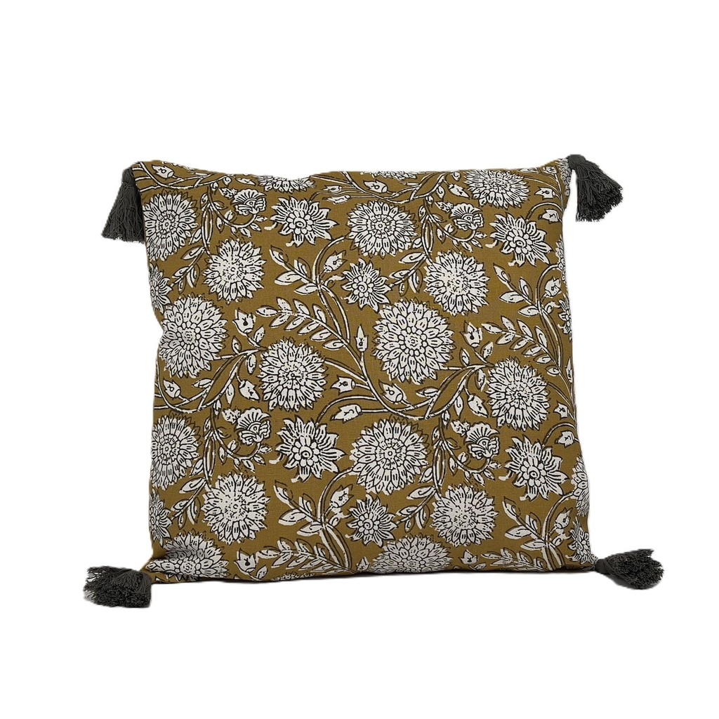 Cojín print amarillo 45x45cm