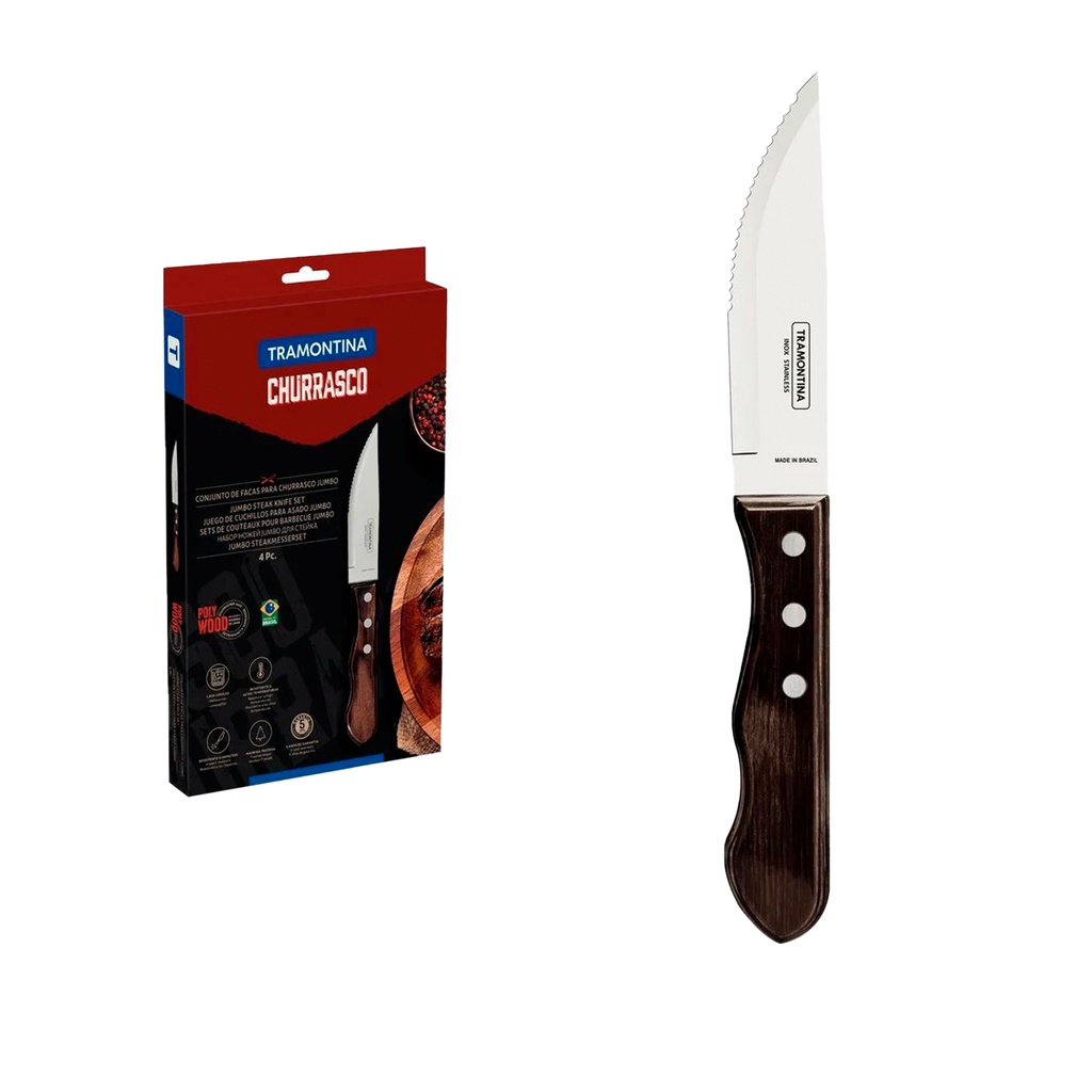 Juego cuchillos asado jumbo 4 pzas.