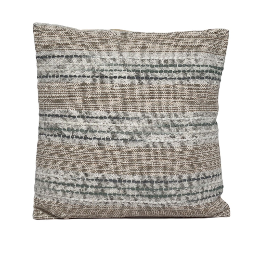 Cojín tejido rayas beige 45x45cm