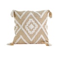 Cojín 45x45cm rombos crudo