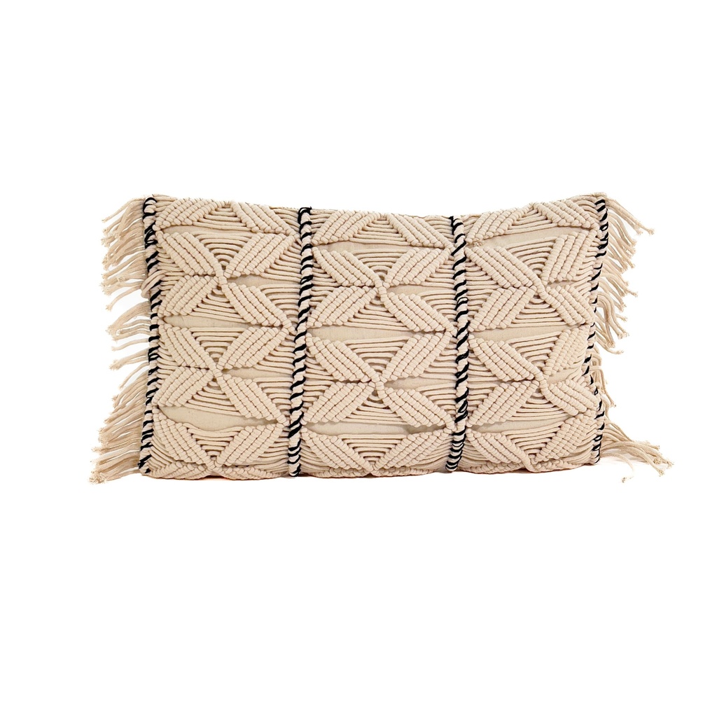 Cojín macrame crudo 30x50cm