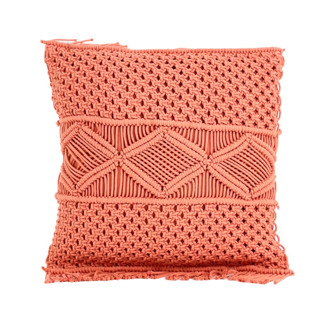 Cojín macrame rosado 45x45cm