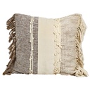 Cojín flecos boho beige 45x45cm 