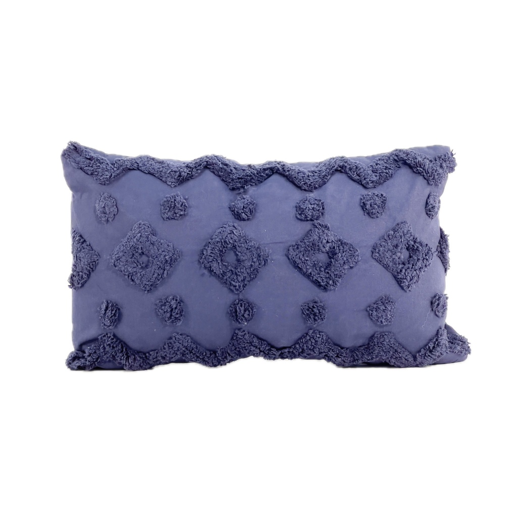 Cojín algodón textura azul 30x50cm