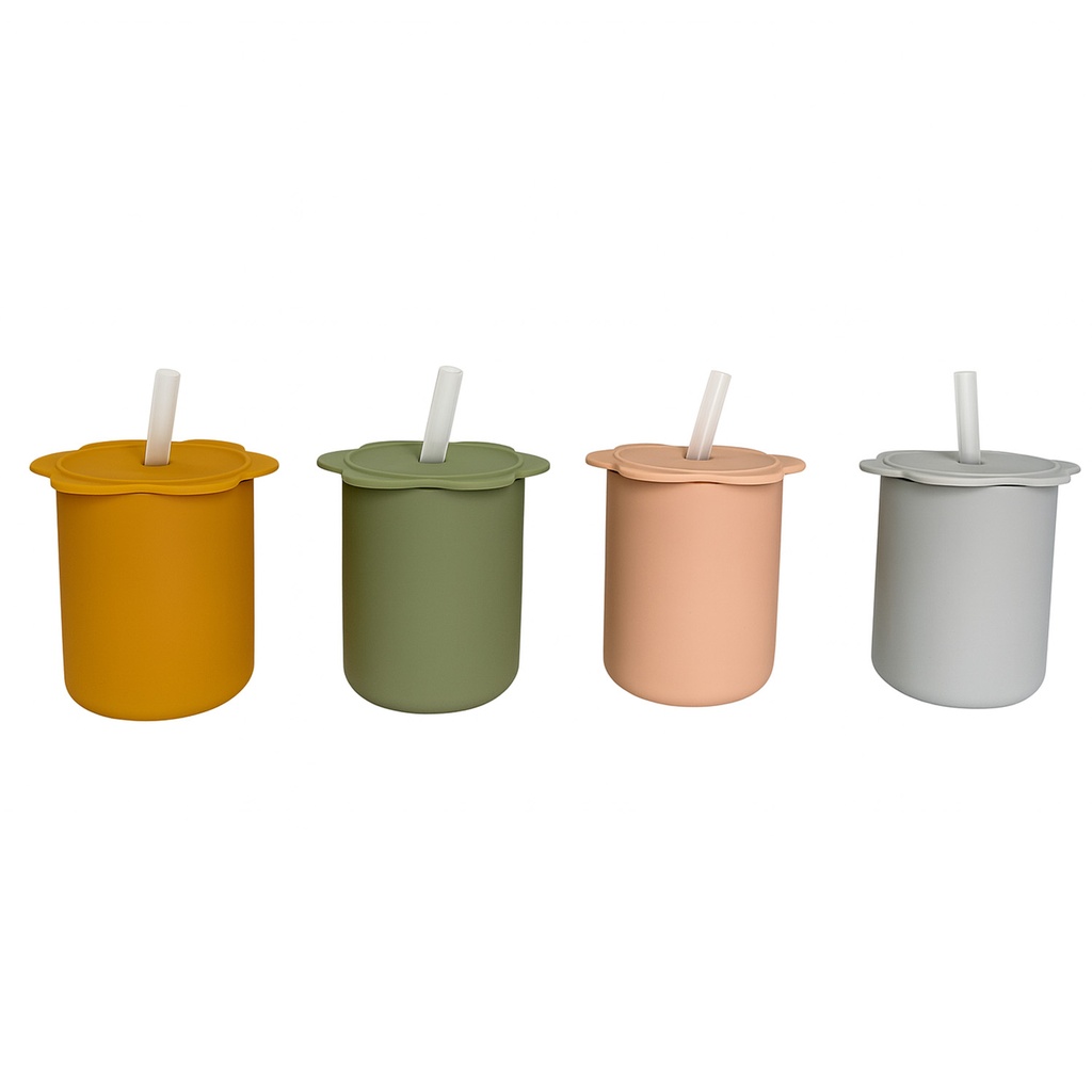 Vaso con bombilla infantil silicona 500 ml