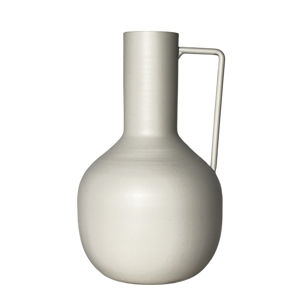 Florero metal Lari 18cm blanco