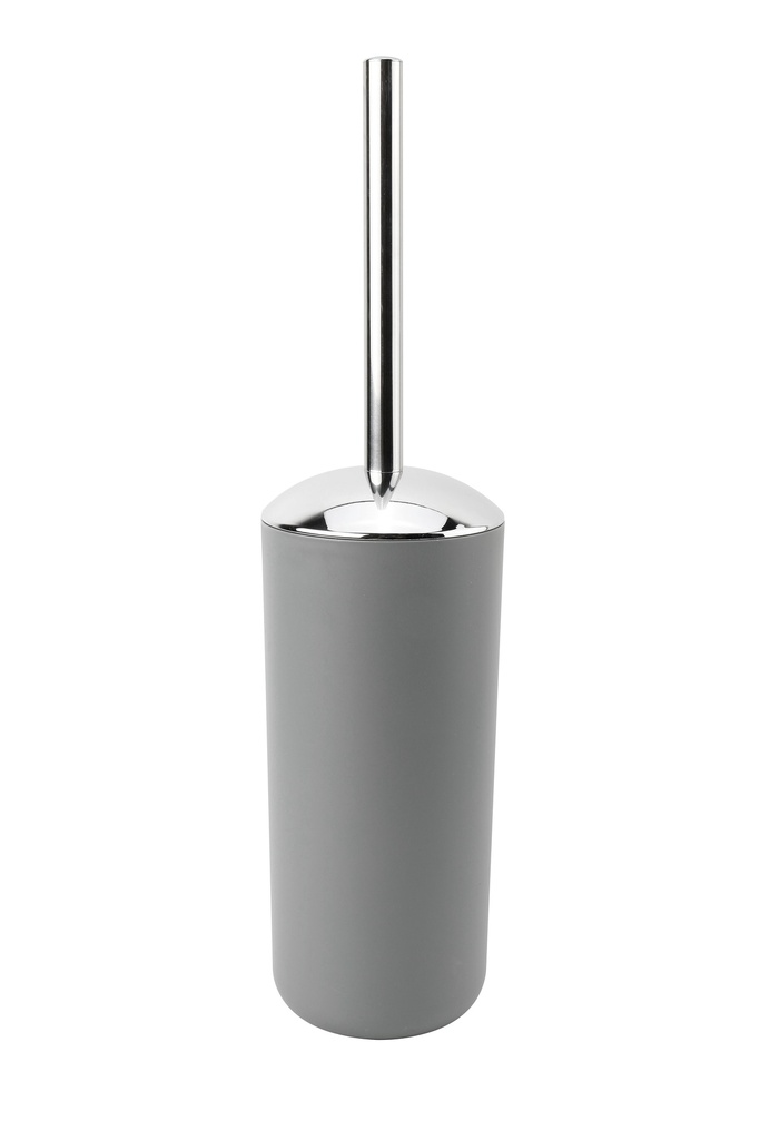 Cepillo WC plástico plateado gris