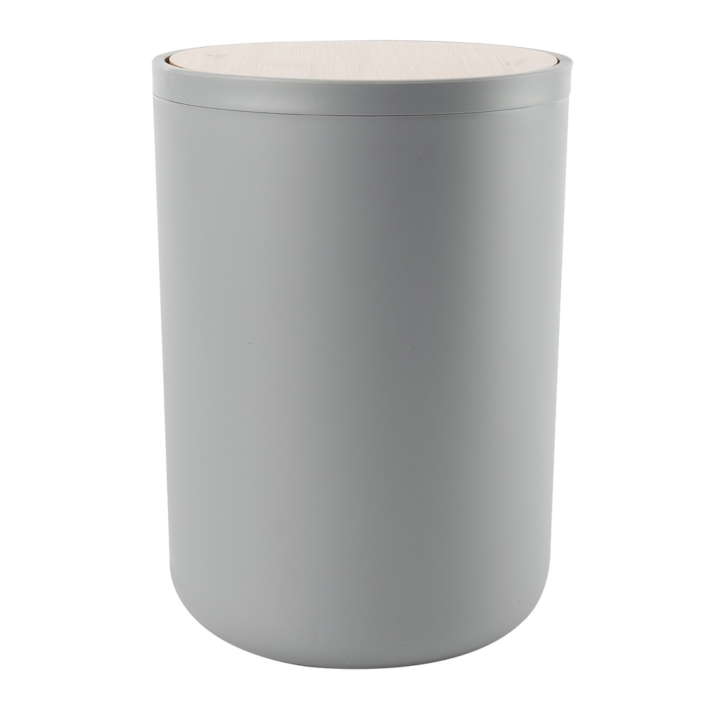 Papelero plástico gris bambú