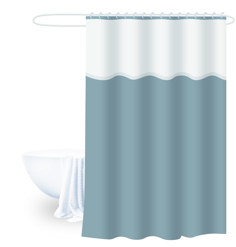 Cortina baño PEVA blanco gris 180x180cm