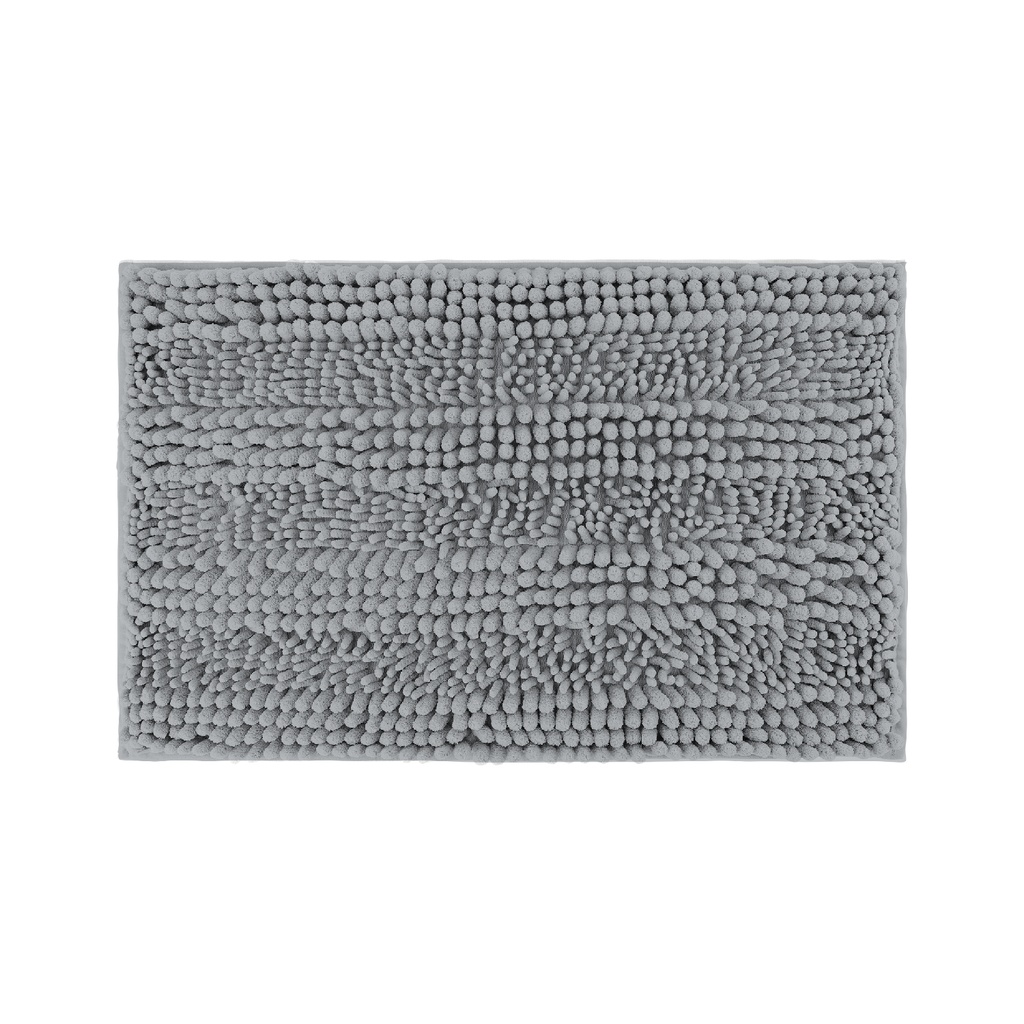Piso de baño chenilla liso gris 70x45cm