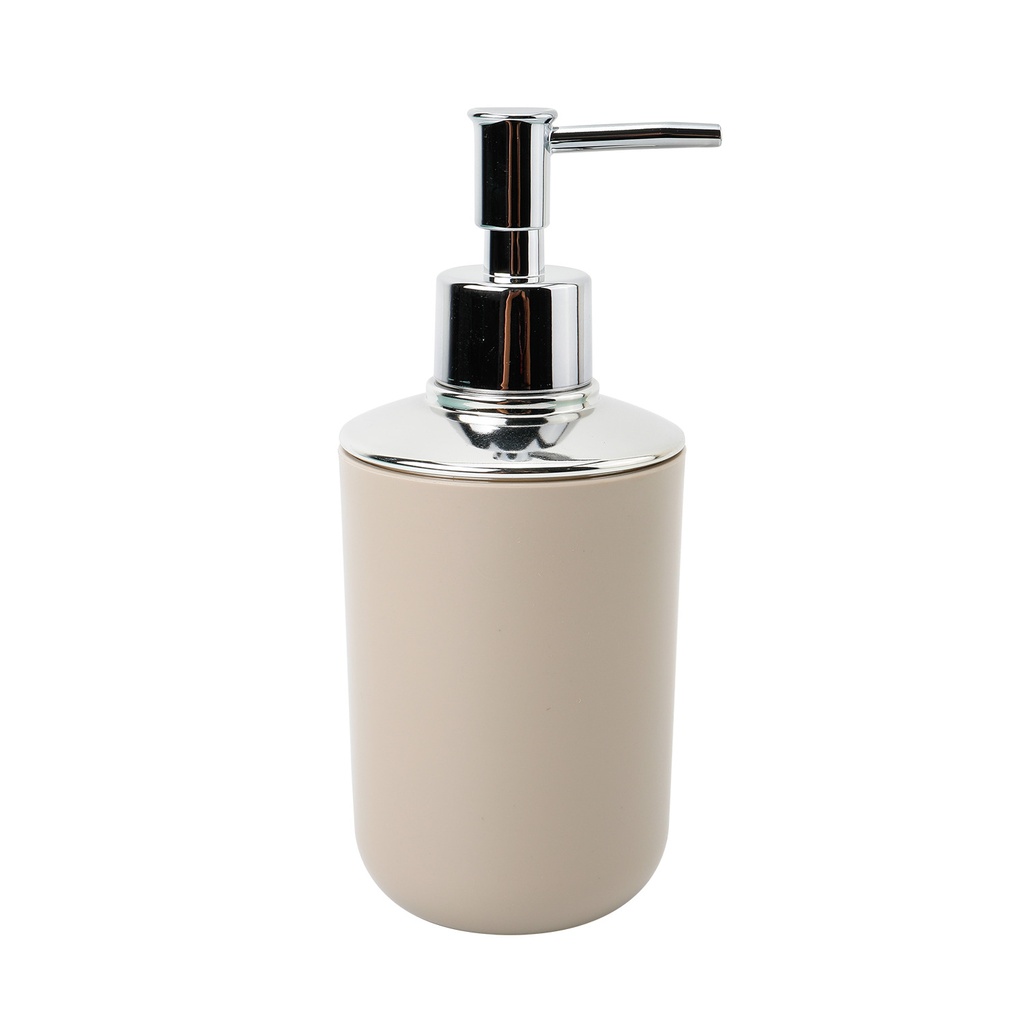 Dispensador jabón plástico plateado beige
