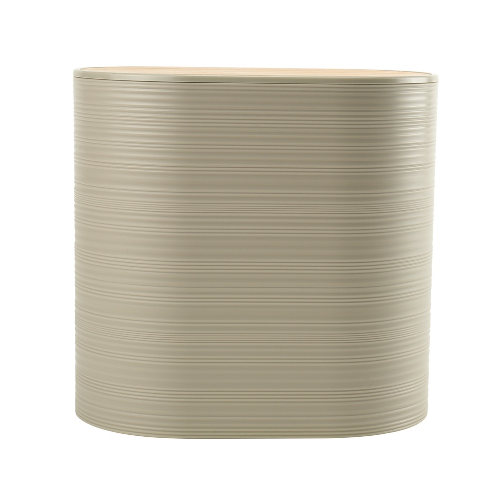 Papelero plástico estriado beige