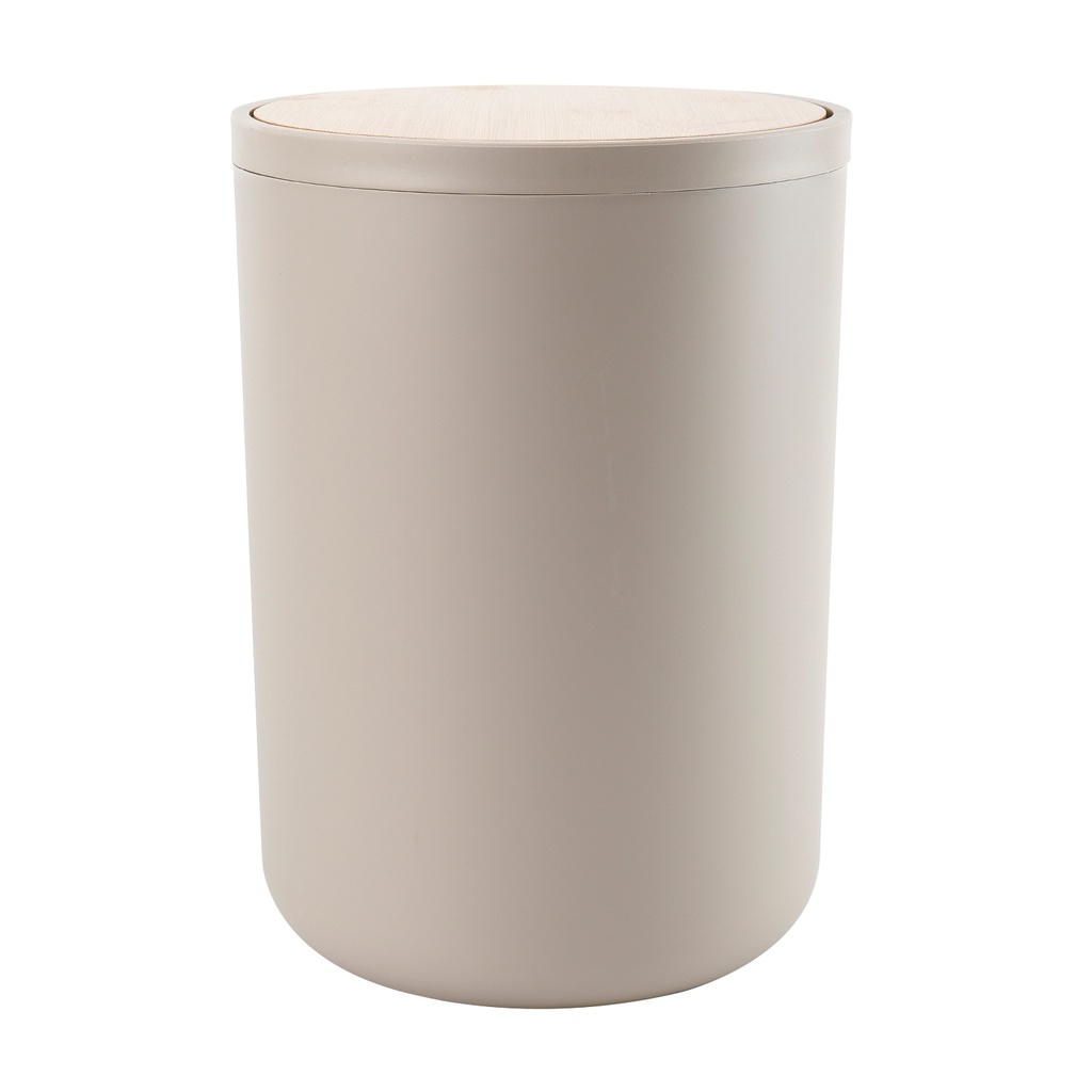 Papelero plástico beige bambú
