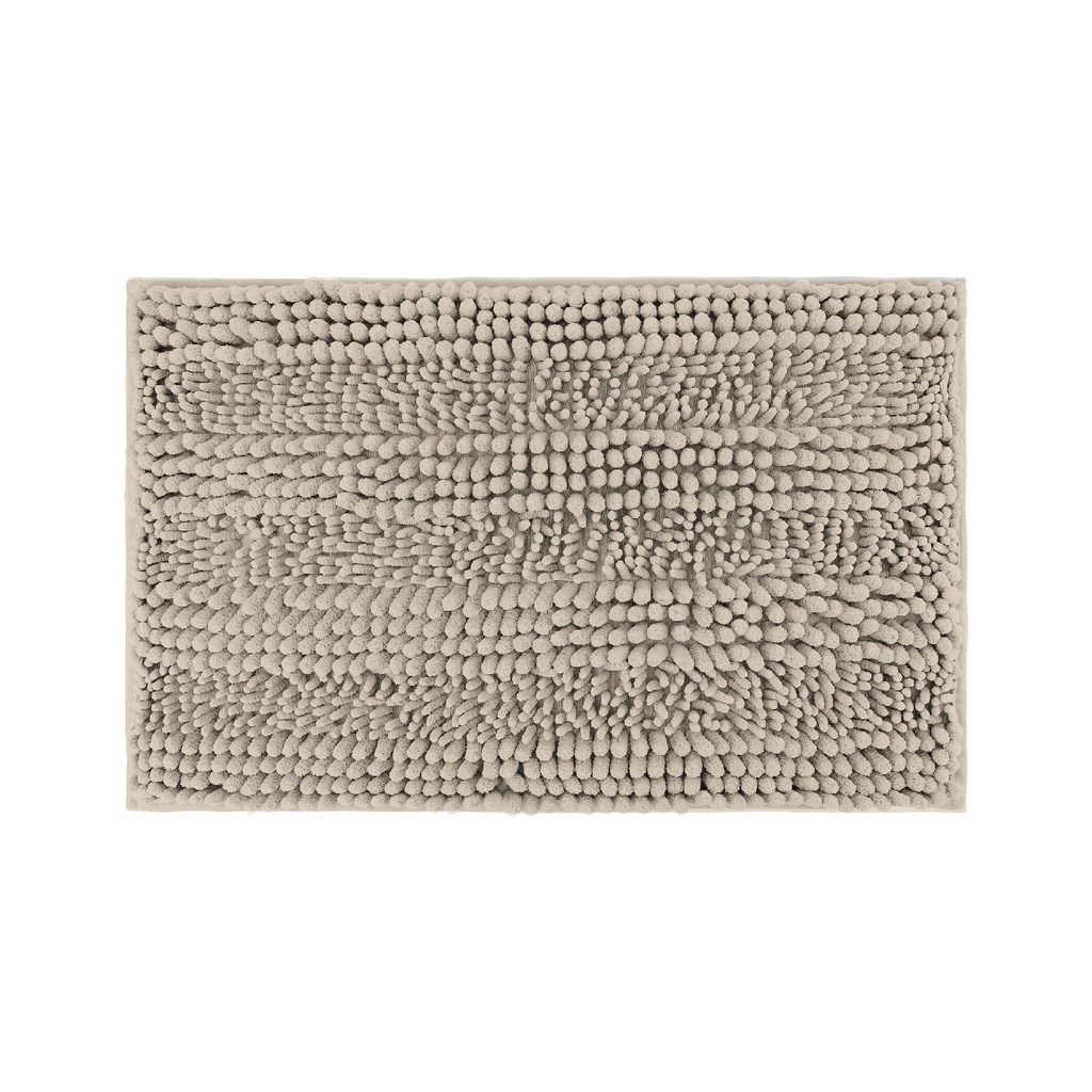 Piso de baño chenilla liso beige 70x45cm