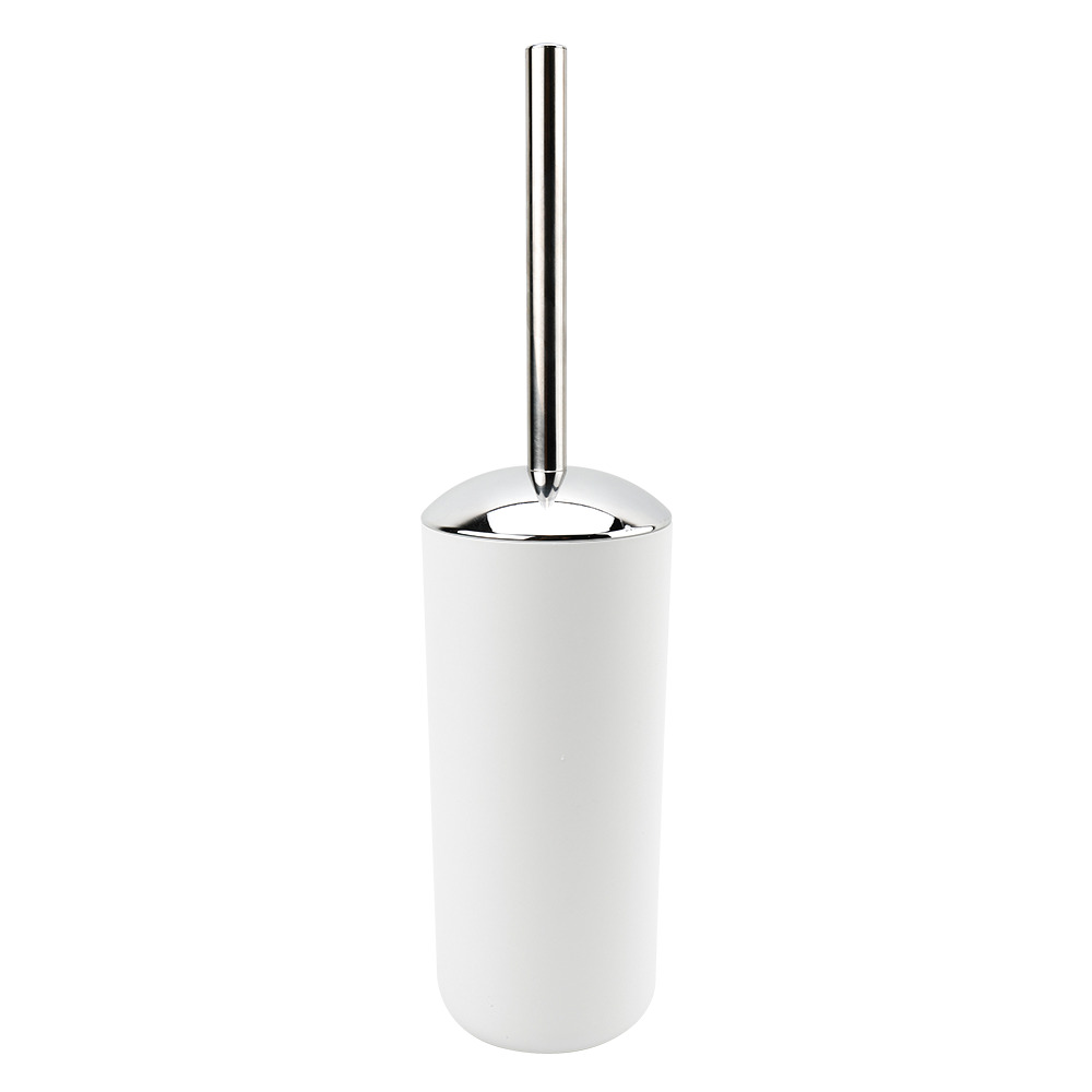 Cepillo WC plástico plateado blanco