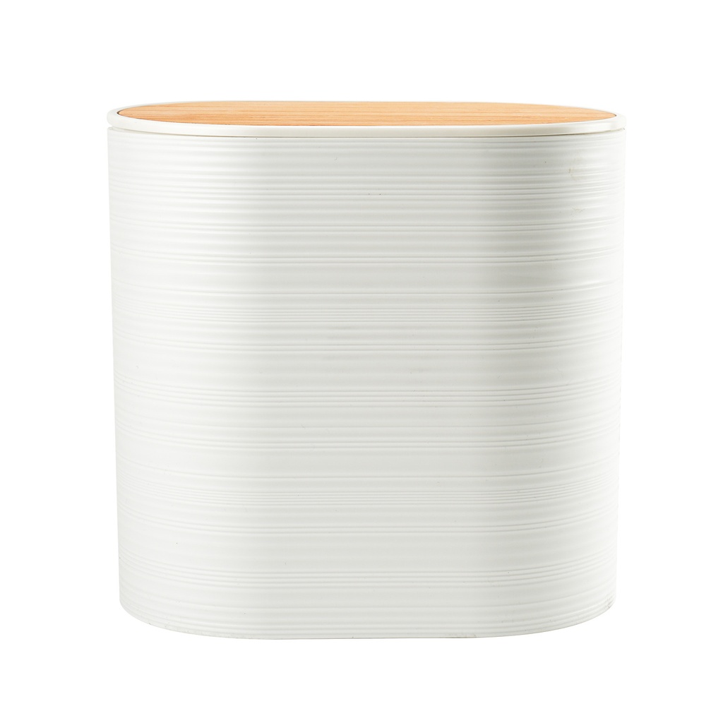 Papelero plástico estriado blanco