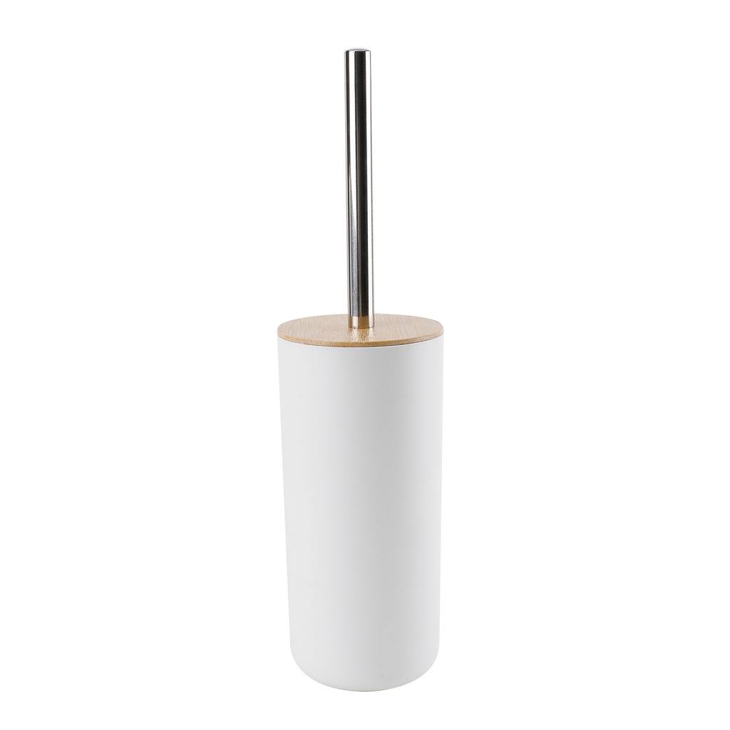 Cepillo WC plástico blanco bambú