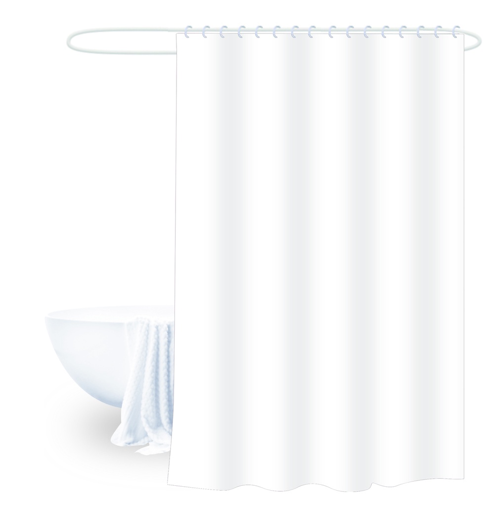 Cortina baño blanco liso 180x180cm