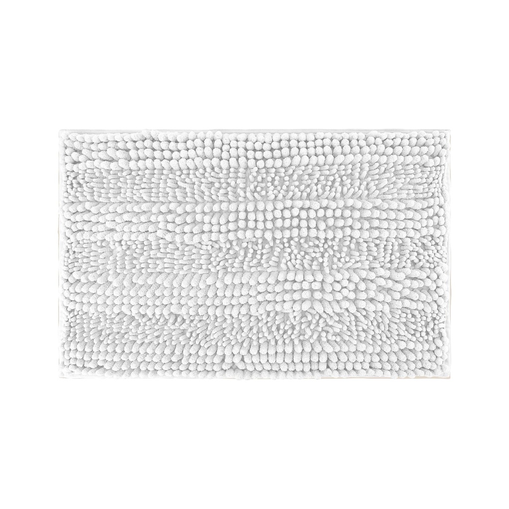Piso de baño chenilla liso blanco 70x45cm
