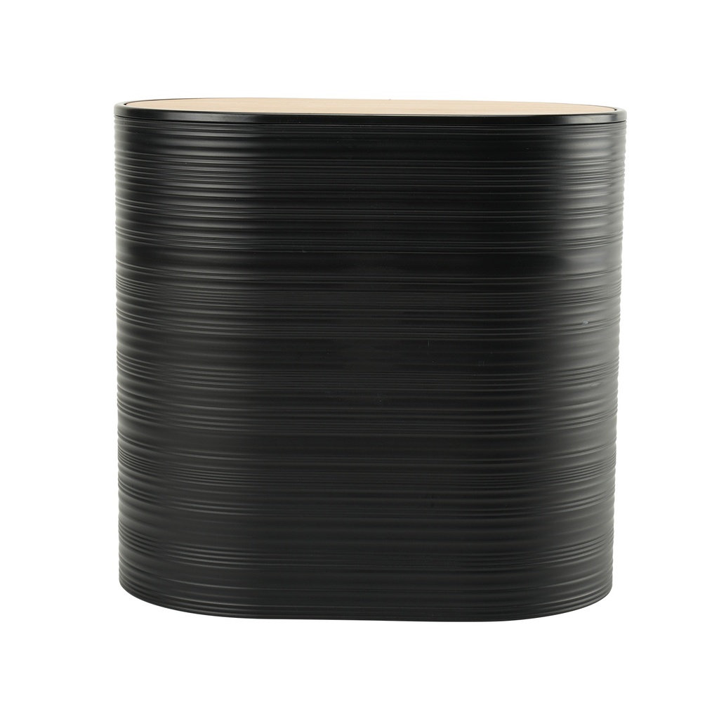 Papelero plástico estriado negro