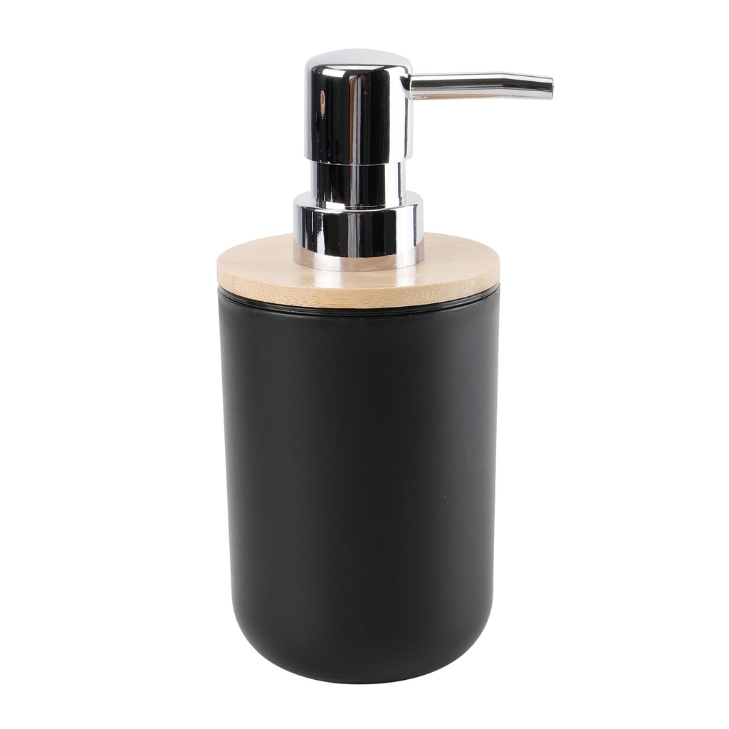 Dispensador jabón plástico negro bambú