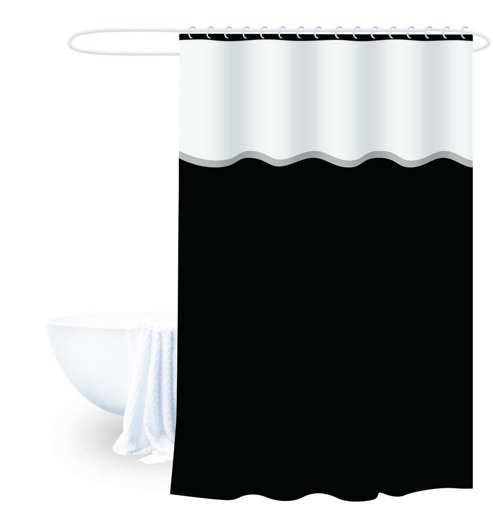 Cortina baño PEVA negro 180x180cm
