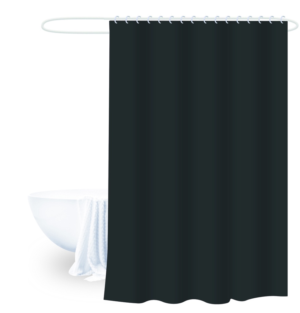 Cortina baño negro liso 180x180cm