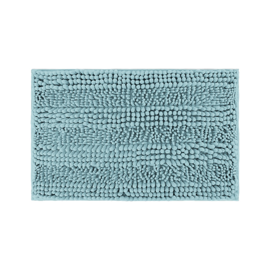 Piso de baño chenilla liso celeste 70x45cm