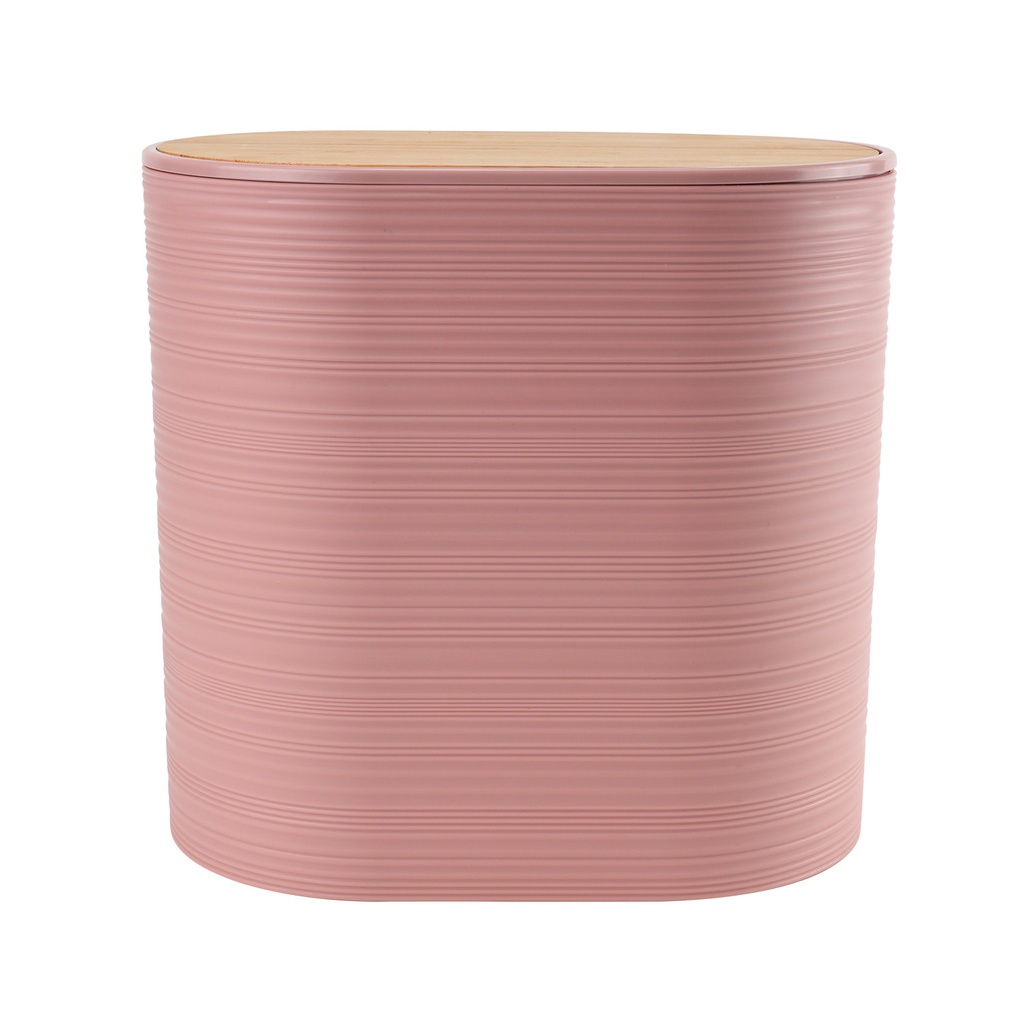 Papelero plástico estriado rosado