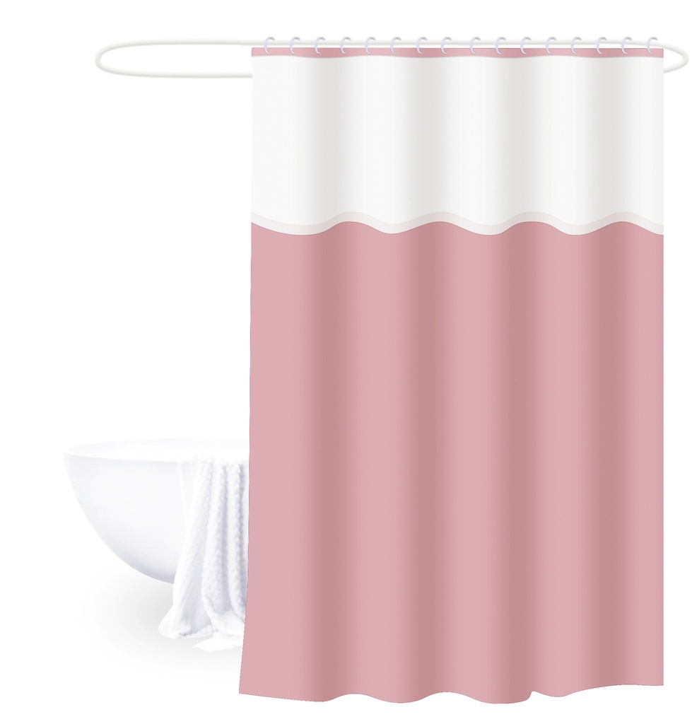 Cortina baño PEVA rosado 180x180cm