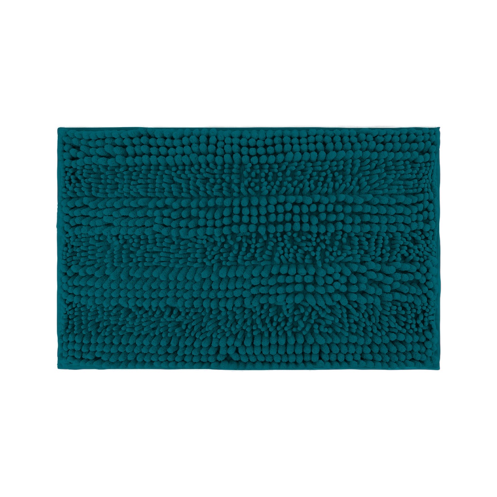 Piso de baño chenilla liso turquesa 70x45cm