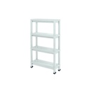 Carro plástico blanco 4 niveles 37x24,5x92,3cm