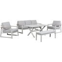 Juego living terraza Elgin champagne 3-1-1-1