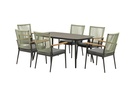 Juego comedor terraza 6 sillas Concord gris oscuro