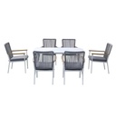 Juego comedor terraza 6 sillas Concord blanco
